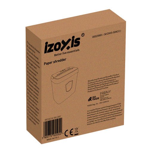 Aktenvernichter Papier CDs A4 P-4 5 Blatt 12,5 L 4x40 mm Rücklauf Auto Schwarz
