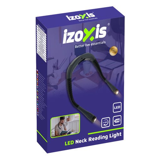 Izoxis 25675 LED-Leselampe zum Umhängen, schwarz