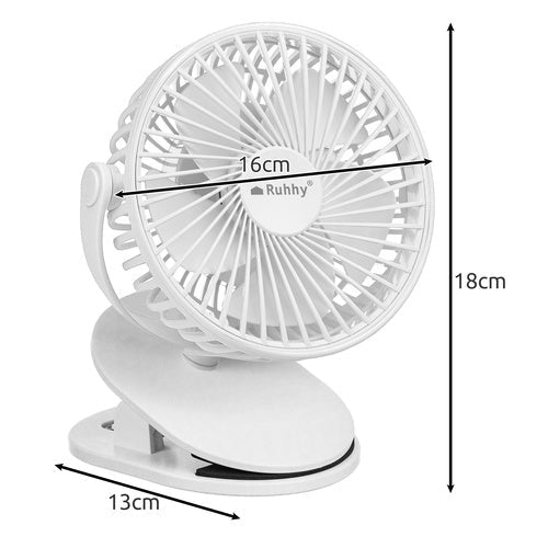 Kabelloser Clip - Ventilator mit 360° Drehung, weiß - Easy2sell - Deluxe