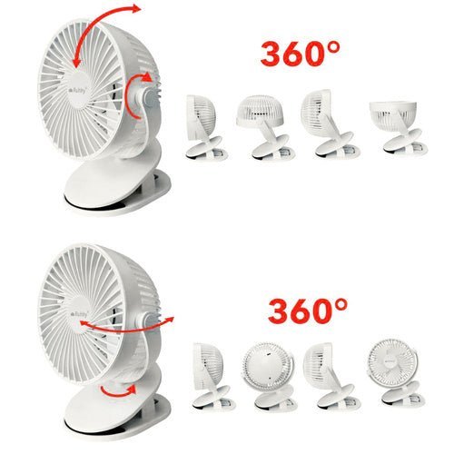 Kabelloser Clip - Ventilator mit 360° Drehung, weiß - Easy2sell - Deluxe