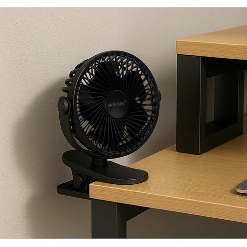 Kabelloser Clipventilator mit 360° - Drehung, schwarz - Easy2sell - Deluxe