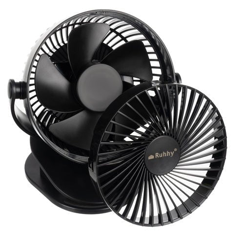 Kabelloser Clipventilator mit 360° - Drehung, schwarz - Easy2sell - Deluxe