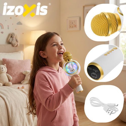 Kabelloses Karaoke - Mikrofon mit klarer Klangqualität, weiß - Easy2sell - Deluxe