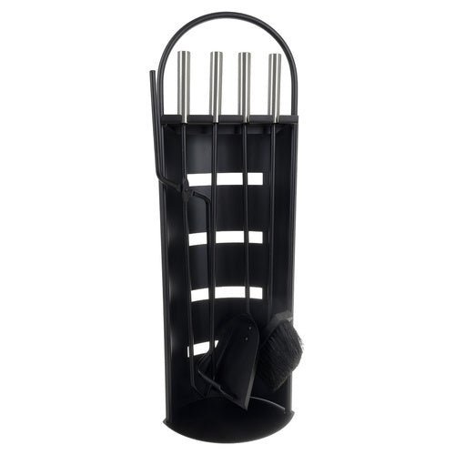 Kaminbesteck 5 - in - 1 Set aus Stahl mit Ständer Schaufel Besen Zange - Easy2sell - Deluxe