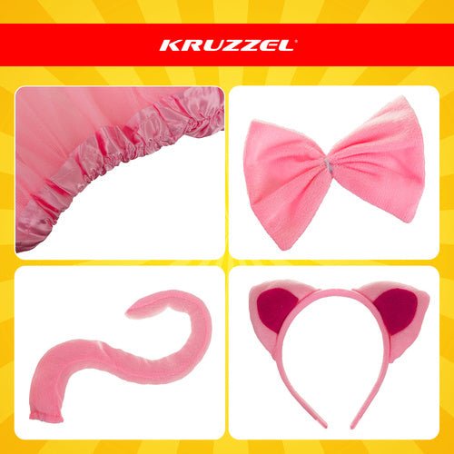 Kätzchenkostüm - Rosa 4 - teilig Kruzzel 26517 - Easy2sell - Deluxe