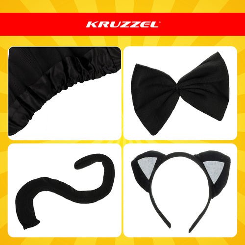 Kätzchenkostüm - Schwarz 4 - teilig Kruzzel 26518 - Easy2sell - Deluxe