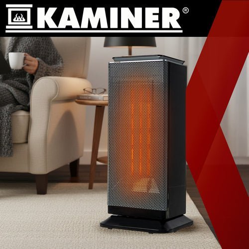 Keramik - Elektroheizung mit Fernbedienung, 2000W PTC - Heizer, Schwarz - Easy2sell - Deluxe