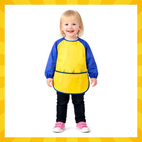 Kinder - Malschürze Wasserdicht mit Ärmeln – Schutzschürze Größe S 98 - 122 - Easy2sell - Deluxe