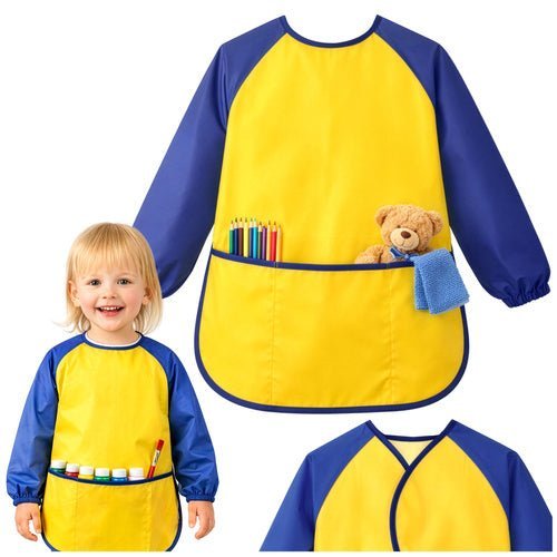Kinder - Malschürze Wasserdicht mit Ärmeln – Schutzschürze Größe S 98 - 122 - Easy2sell - Deluxe