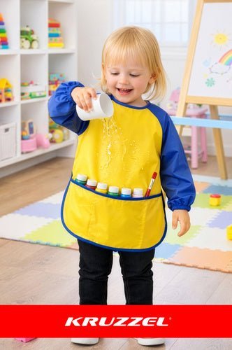 Kinder - Malschürze Wasserdicht mit Ärmeln – Schutzschürze Größe S 98 - 122 - Easy2sell - Deluxe