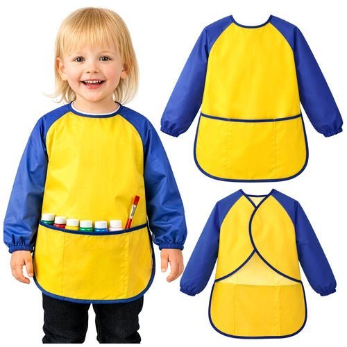 Kinder - Malschürze Wasserdicht mit Ärmeln – Schutzschürze Größe S 98 - 122 - Easy2sell - Deluxe