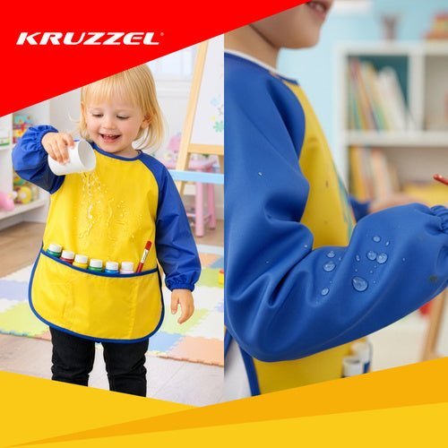 Kinder - Malschürze Wasserdicht mit Ärmeln – Schutzschürze Größe S 98 - 122 - Easy2sell - Deluxe