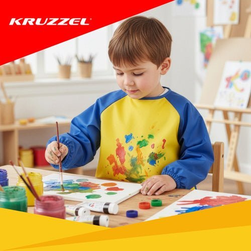 Kinder - Malschürze Wasserdicht mit Ärmeln – Schutzschürze Größe S 98 - 122 - Easy2sell - Deluxe