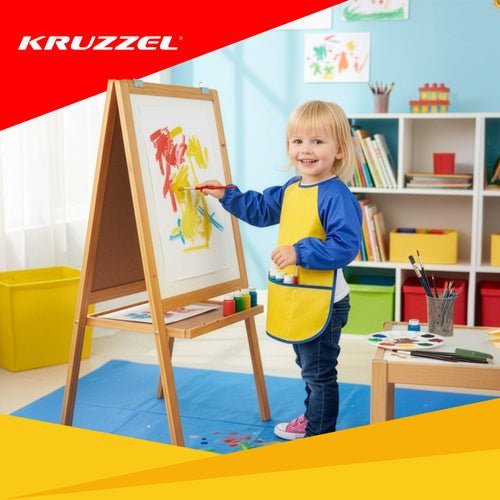 Kinder - Malschürze Wasserdicht mit Ärmeln – Schutzschürze Größe S 98 - 122 - Easy2sell - Deluxe