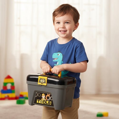 Kinder Spielzeugwerkstatt 3 - in - 1 – Mobiler Werkzeugwagen mit 59 Teilen - Easy2sell - Deluxe