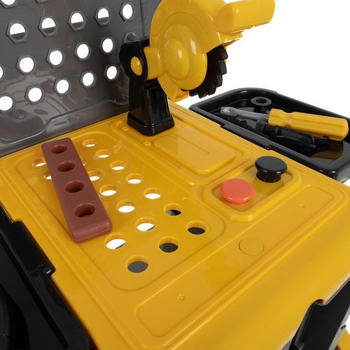 Kinder Spielzeugwerkstatt 3 - in - 1 – Mobiler Werkzeugwagen mit 59 Teilen - Easy2sell - Deluxe