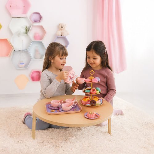 Kinder Teeservice im Koffer – 48 - teiliges Spielzeugset mit Gebäck - Easy2sell - Deluxe