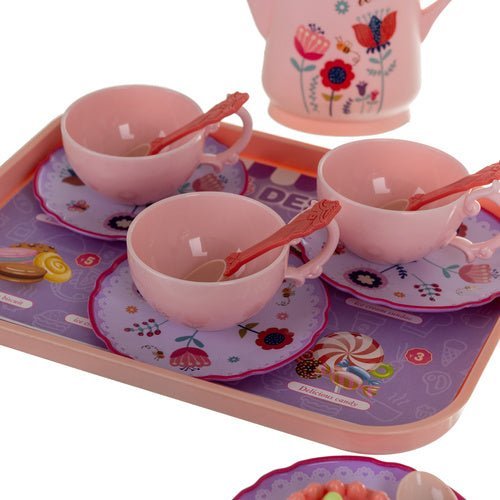 Kinder Teeservice im Koffer – 48 - teiliges Spielzeugset mit Gebäck - Easy2sell - Deluxe