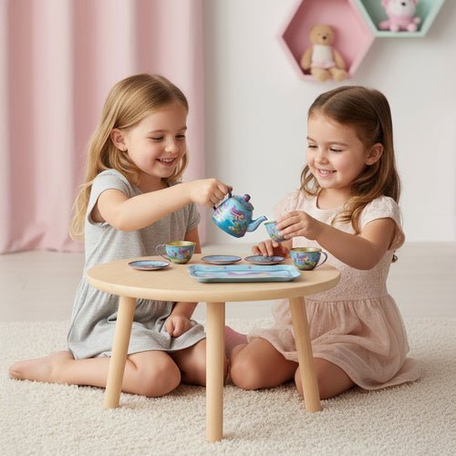 Kinder - Teeservice Meerjungfrau – 9 - teiliges Metall - Spielzeugset, Pastell - Easy2sell - Deluxe