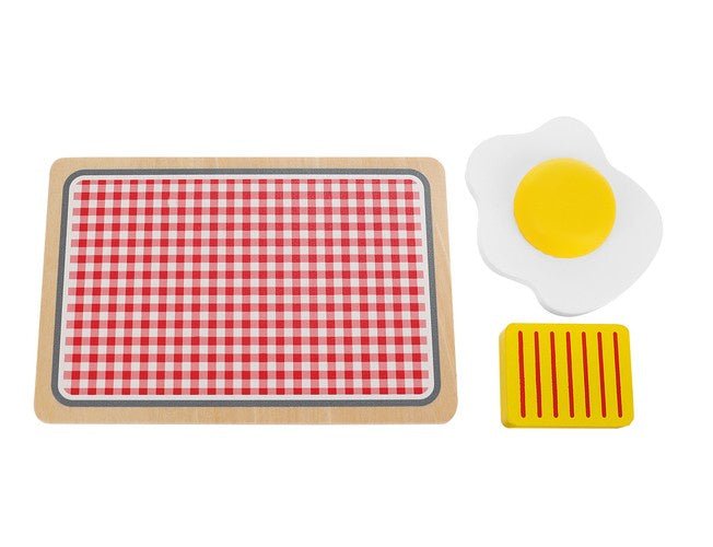 Kinder Toaster Set aus Holz – 8 - teiliges Frühstücksset Spielzeug Mehrfarbig - Easy2sell - Deluxe