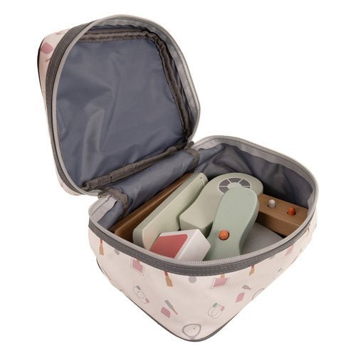 Kinderkosmetikset aus Holz – 17 - teiliges Lernspielzeug mit Kosmetiktasche - Easy2sell - Deluxe