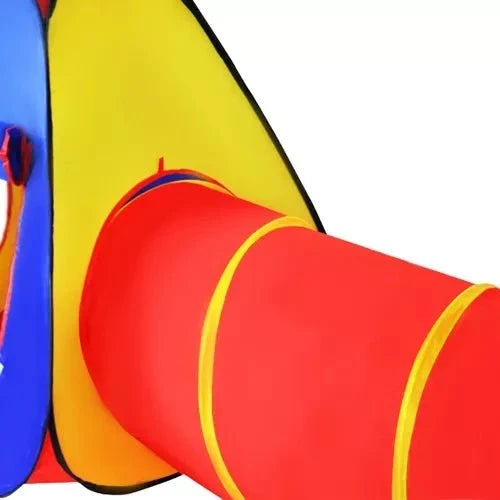 Kinderzelt 3in1 Tipi Tunnel Haus faltbar Polyester mehrfarbig 288 x 94 x 70 cm