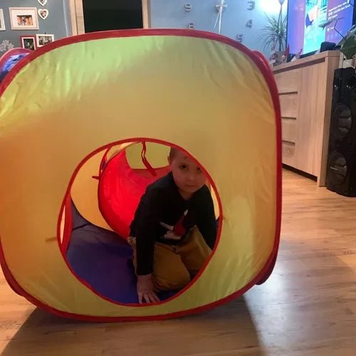 Kinderspielzelt 3 - in - 1 Set mit Tunnel und Spielhaus – Mehrfarbig - Easy2sell - Deluxe