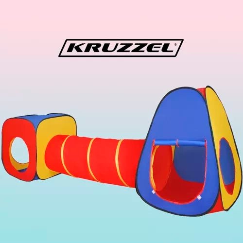 Kinderspielzelt 3 - in - 1 Set mit Tunnel und Spielhaus – Mehrfarbig - Easy2sell - Deluxe