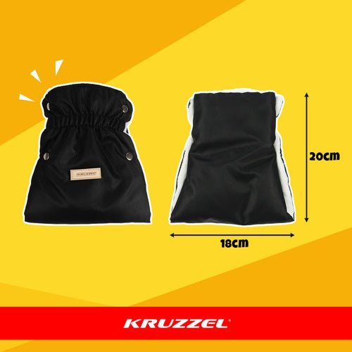Kinderwagenmuff 2er - Set – Handwärmer mit Plüschfutter Wasserdicht Schwarz - Easy2sell - Deluxe