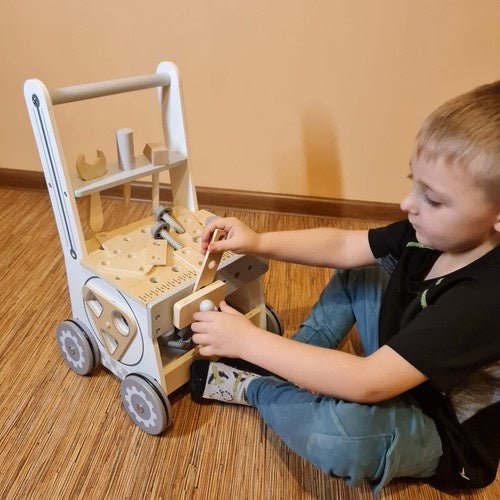 Kinderwerkstatt 3 - in - 1 Holzspielzeug Werkbank für Kinder ab 3 Jahren, Grau - Easy2sell - Deluxe