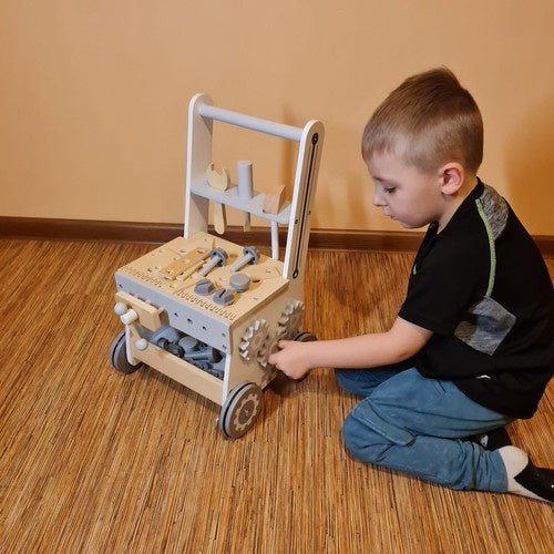 Kinderwerkstatt 3 - in - 1 Holzspielzeug Werkbank für Kinder ab 3 Jahren, Grau - Easy2sell - Deluxe