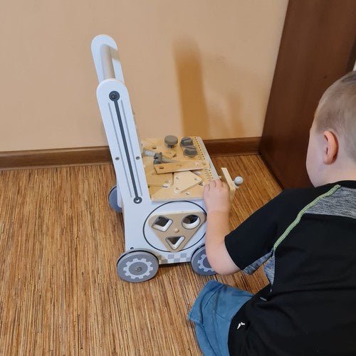 Kinderwerkstatt 3 - in - 1 Holzspielzeug Werkbank für Kinder ab 3 Jahren, Grau - Easy2sell - Deluxe