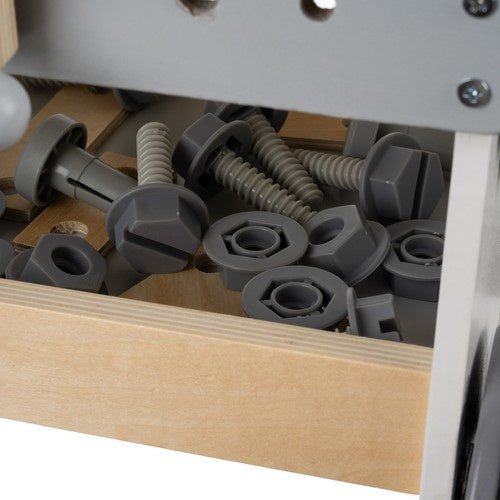 Kinderwerkstatt 3 - in - 1 Holzspielzeug Werkbank für Kinder ab 3 Jahren, Grau - Easy2sell - Deluxe
