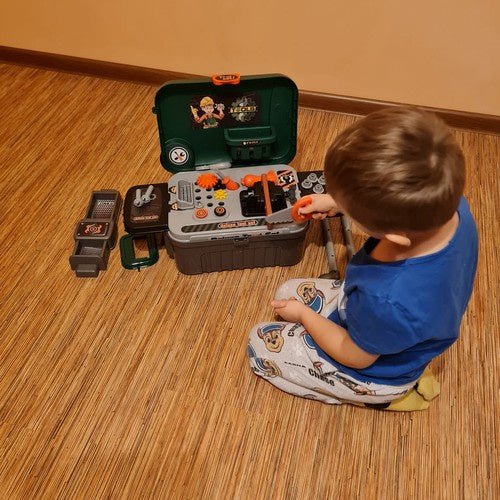Kinderwerkstatt 3 - in - 1 Werkzeug Set im Rollkoffer – Lernspielzeug ab 3 Jahren - Easy2sell - Deluxe