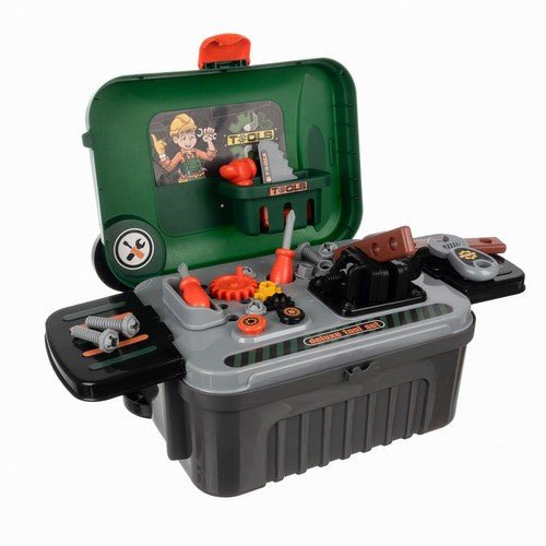 Kinderwerkstatt 3 - in - 1 Werkzeug Set im Rollkoffer – Lernspielzeug ab 3 Jahren - Easy2sell - Deluxe