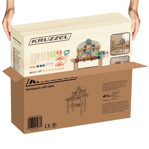 Kinderwerkstatt aus Holz – 3 - in - 1 DIY Werkbank Spielset Mehrfarbig - Easy2sell - Deluxe