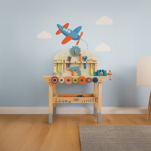 Kinderwerkstatt aus Holz – 3 - in - 1 DIY Werkbank Spielset Mehrfarbig - Easy2sell - Deluxe
