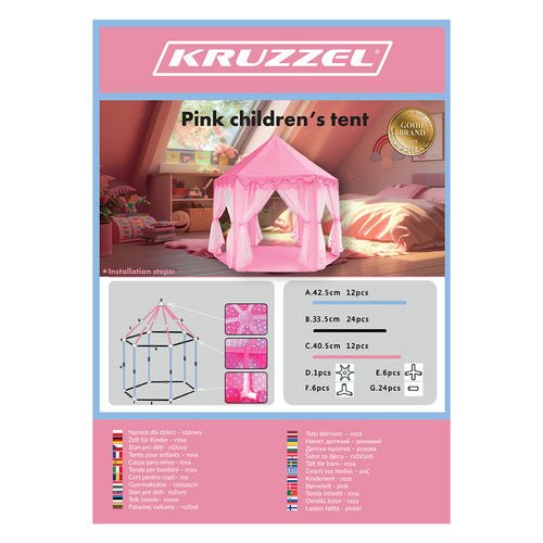 Kinderzelt Rosa Palastzelt – Spielzelt mit 6 Eingängen für Haus und Garten - Easy2sell - Deluxe