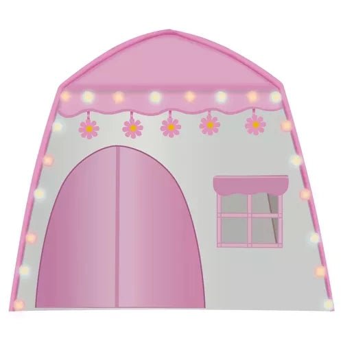 Kinderzelt Spielhaus mit Lichterkette – Rosa Spielzelt für Drinnen & Draußen - Easy2sell - Deluxe