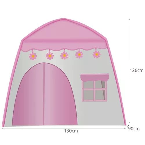 Kinderzelt Spielhaus mit Lichterkette – Rosa Spielzelt für Drinnen & Draußen - Easy2sell - Deluxe