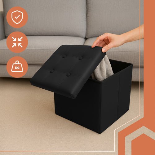 Klappbarer Pouf schwarz Ruhhy 25779 - Easy2sell - Deluxe