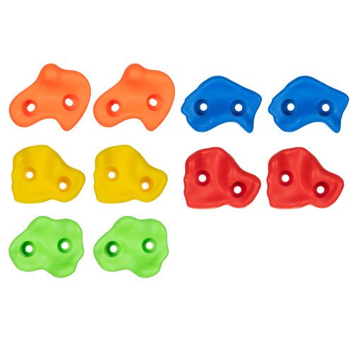 Klettersteine Set für Kinder – 12 Klettergriffe mit Schrauben, Bunt, PP - Easy2sell - Deluxe