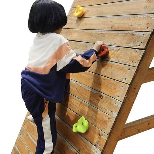 Klettersteine Set für Kinder – 12 Klettergriffe mit Schrauben, Bunt, PP - Easy2sell - Deluxe