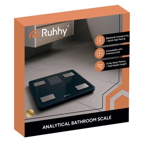 Körperanalysewaage mit BIA - Technologie bis 226kg, BMI Waage, Schwarz - Easy2sell - Deluxe