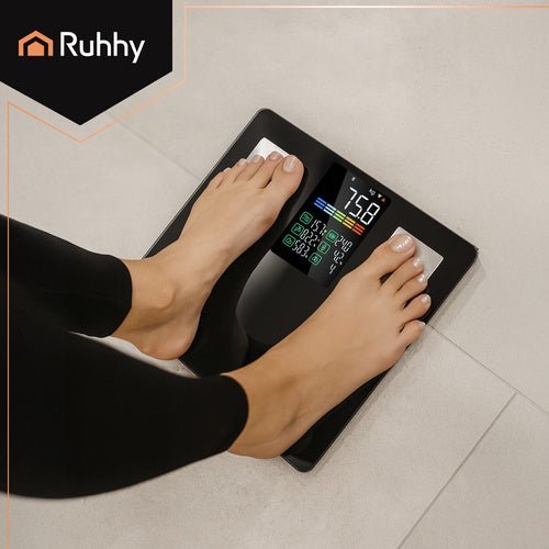 Körperanalysewaage mit BIA - Technologie bis 226kg, BMI Waage, Schwarz - Easy2sell - Deluxe