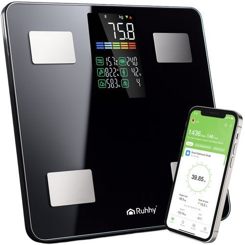Körperanalysewaage mit BIA - Technologie bis 226kg, BMI Waage, Schwarz - Easy2sell - Deluxe
