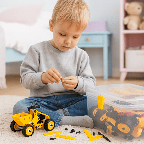 Konstruktionsspielzeug Fahrzeuge Bausatz mit Werkzeug, 100 Teile, Mehrfarbig - Easy2sell - Deluxe