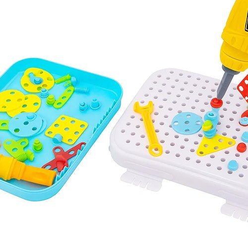 Kreativ - Mosaik Baukasten mit Akkuschrauber – 196 Teile 3D - Spielzeug - Easy2sell - Deluxe