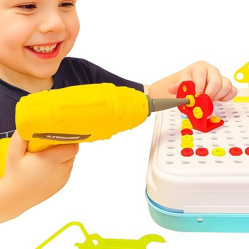 Kreativ - Mosaik Baukasten mit Akkuschrauber – 196 Teile 3D - Spielzeug - Easy2sell - Deluxe