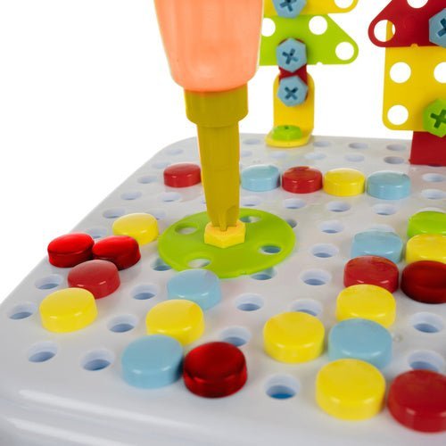 Kreativ - Mosaik Baukasten mit Akkuschrauber – 196 Teile 3D - Spielzeug - Easy2sell - Deluxe